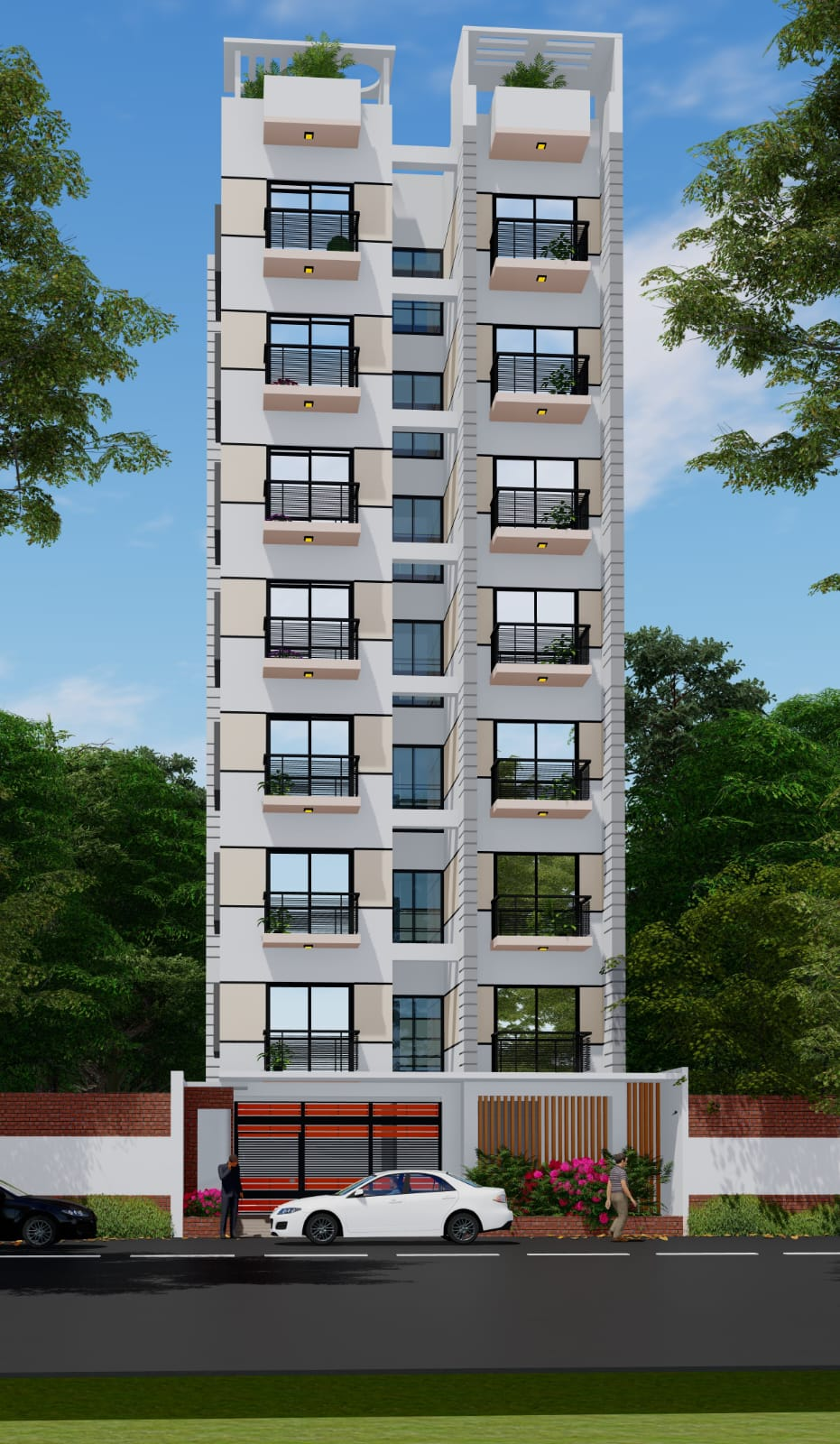 Winstone 7. Kanan Hill — company-supplied render of the G+7 single-unit apartment building at Sector 16, Uttara