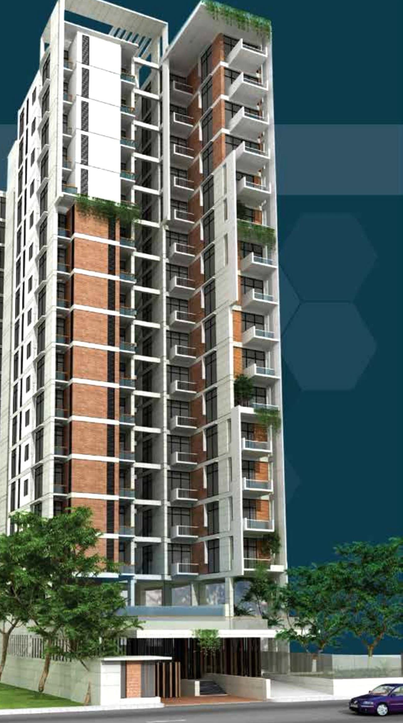 Winstone 10. Winstone Dream Park — front elevation render of the condominium at United City, Dhaka