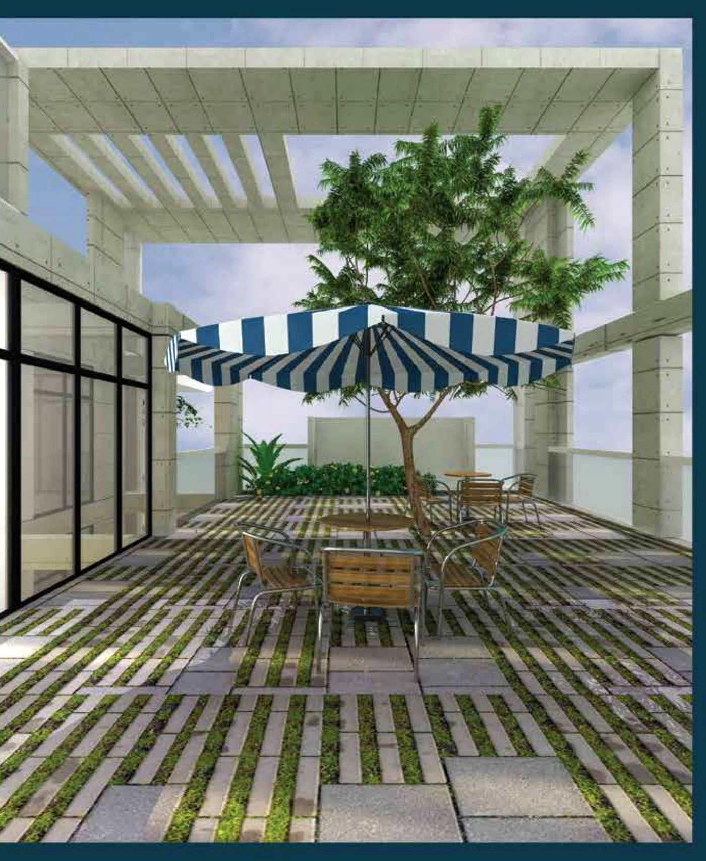Winstone 10. Winstone Dream Park — rooftop terrace render with landscaped deck